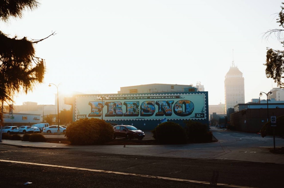 painted building with fresno mural in downtown