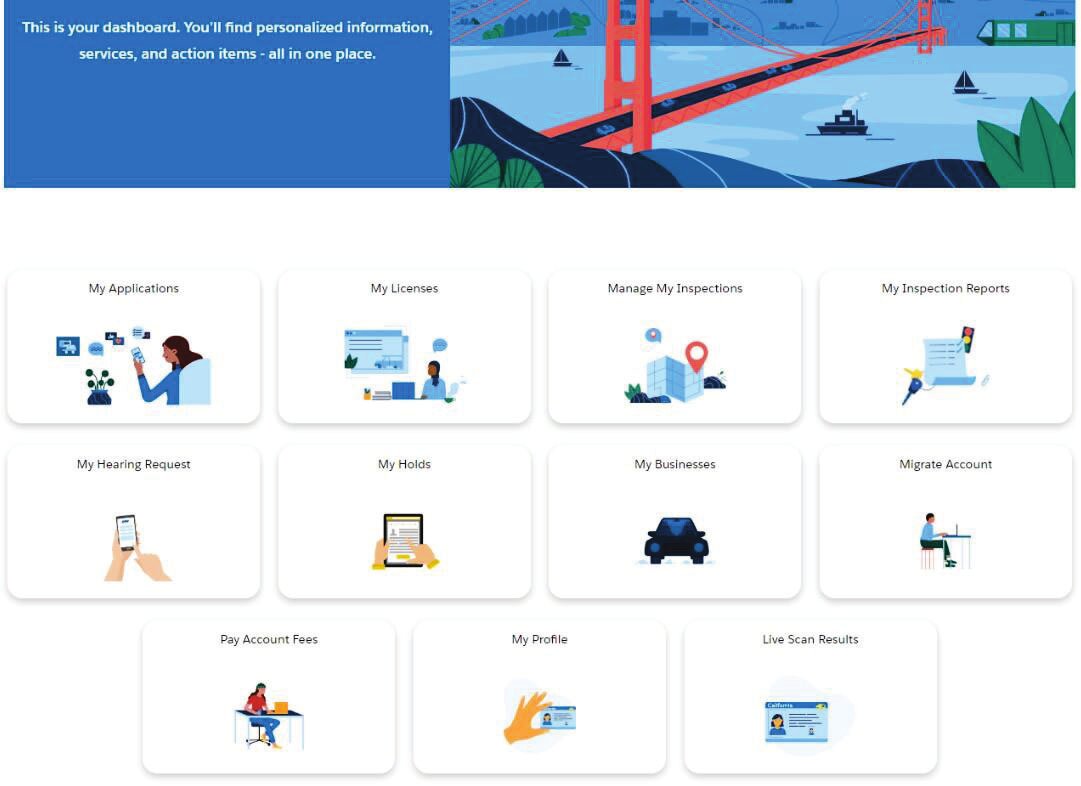 Main Occupational Licensing screen showing My Applications