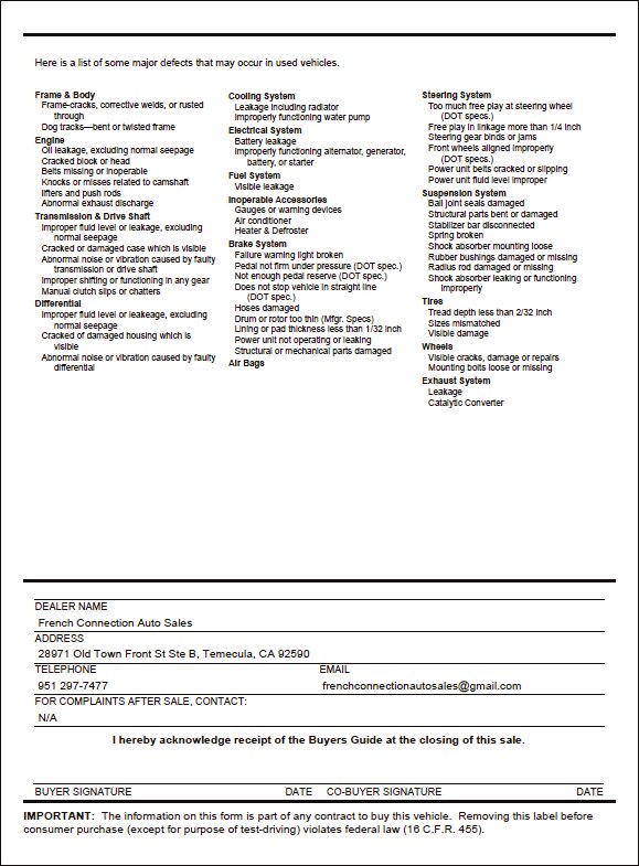 Second page of the Buyers Guide