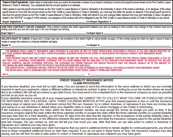 Page 4 of a conditional sales contract example