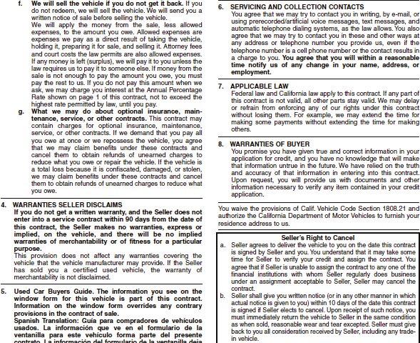 Page 5 of a conditional sales contract example
